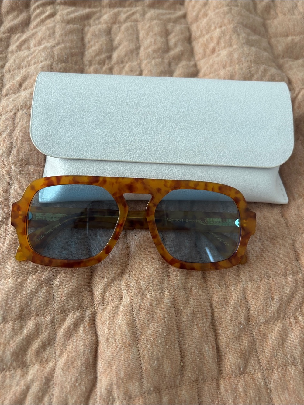 Elisa Johnson Tortoiseshell Square Frame Sunglasses - Blonde